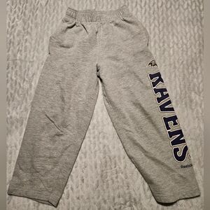 NFL team apparel Reebok child grey Ravens sweatpants